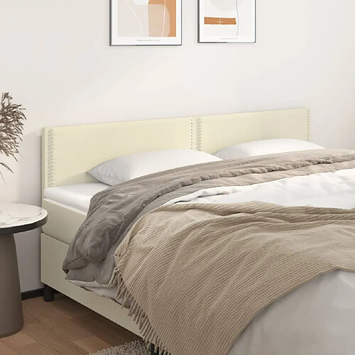 vidaXL Têtes de lit 2 pcs Crème 100x5x78/88 cm Similicuir