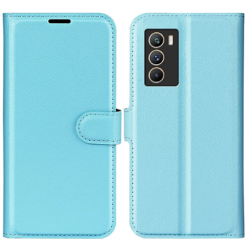 Etui en PU texture litchi avec support, bleu pour votre Vivo iQOO Neo5 S