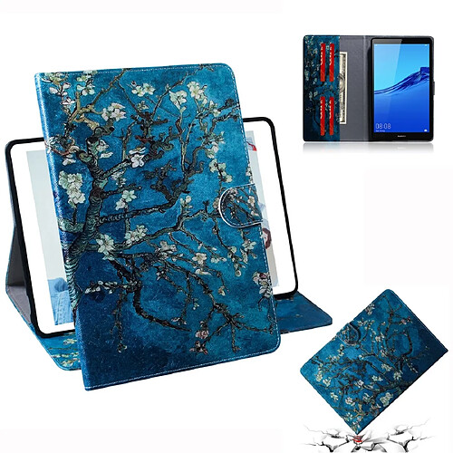 Wewoo Housse Coque Etui à rabat horizontal en forme de fleur d'abricot pour Huawei MediaPad M5 Lite 8 / Honneur Tab 5avec support et fente carte et porte-monnaie