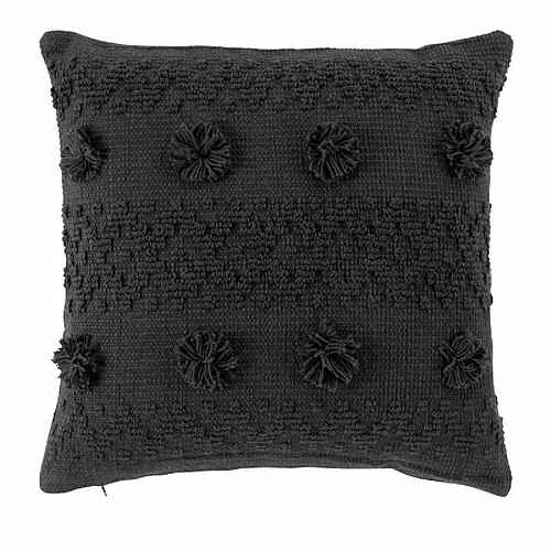 Paris Prix Coussin Déco à Pompons Alenia 40x40cm Anthracite