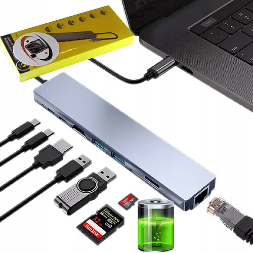 GUPBOO ADAPTATEUR 9 EN 1 HUB USB-C HDMI 4K LAN MACBOOK PRO AIR,JL2356