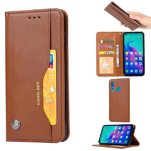 Wewoo Housse Coque Étui en cuir à rabat horizontal pour peau de pétrissage Huawei P Smart Z / Y9 Preim 2019 / Nova5iavec cadre photo et support et fentes cartes et portefeuille marron