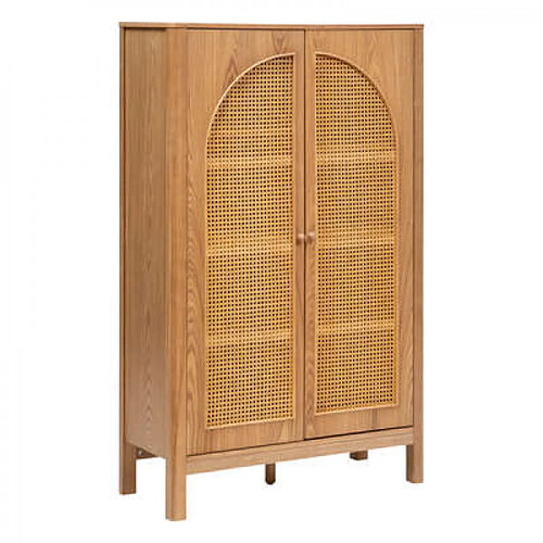 Pegane Meuble de rangement en bois coloris naturel - longueur 92,5 x Profondeur 40 x Hauteur 150,5 cm