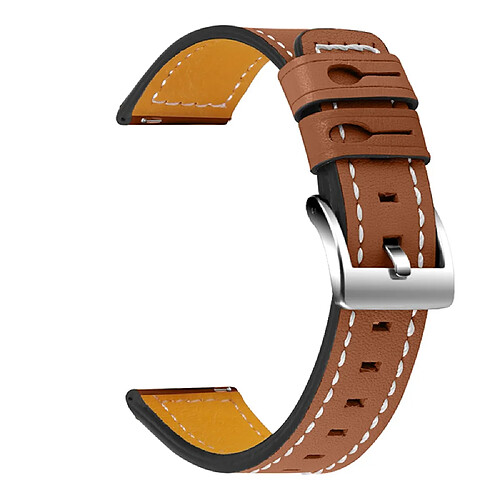 Bracelet en cuir véritable 20mm, marron pour votre Garmin Vivoactive 3/Vivoactive 3 Music/Venu