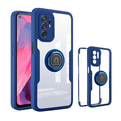 PHONECARE Coque Anti-Crash Magnetic 360 Protection Résistant aux Chocs Avant et Arrière pour Oppo A94 5G - Bleu Foncé