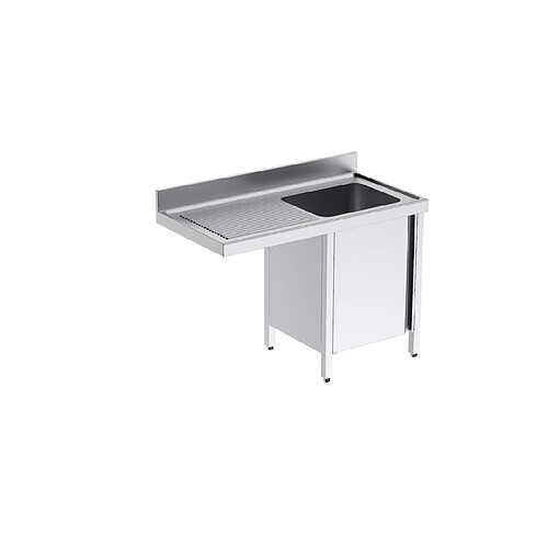 Plonge Inox avec Porte à Droite et Espace pour Lave-Vaisselle Profondeur 550 - Distform