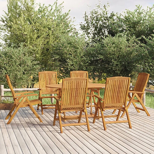 Salle à dîner de jardin 7 pcs,Table et chaise à manger Bois de teck solide -MN19655