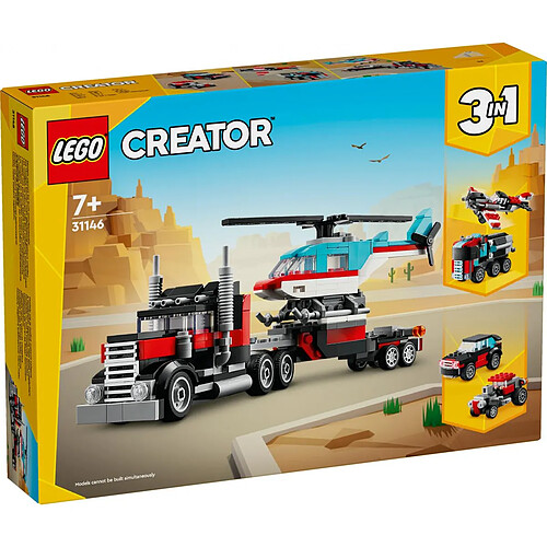 31146 Le camion remorque avec hélicoptère LEGO® Creator