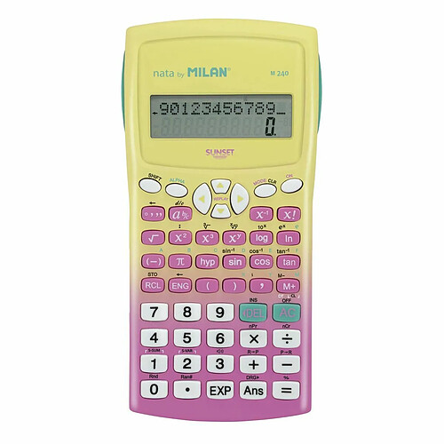 Calculatrice scientifique Milan M240 Jaune Rose 16,7 x 8,4 x 1,9 cm