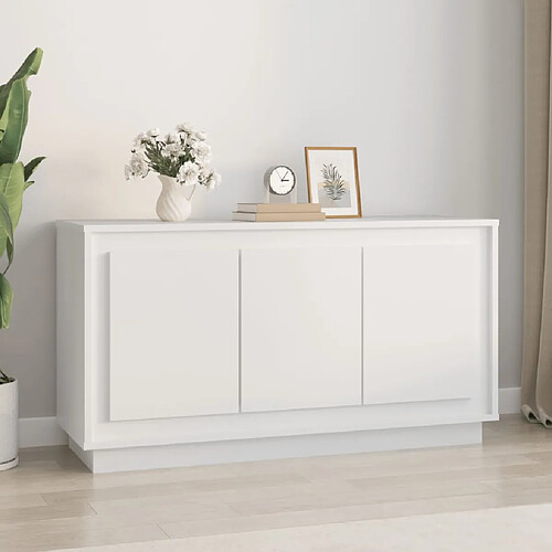 vidaXL Buffet blanc 102x35x55 cm bois d'ingénierie