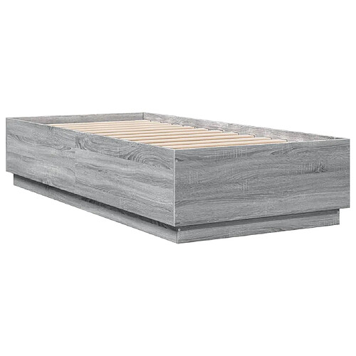 Vidaxl Cadre de lit sonoma gris 90x200 cm bois d'ingénierie