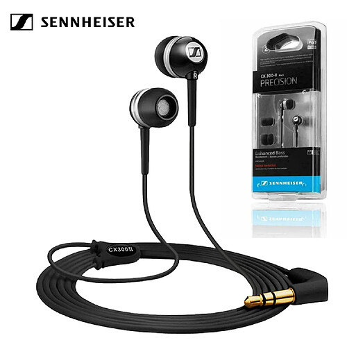 GUPBOO Écouteurs de précision d'origine Sennheiser CX300-II uniquement écouteurs intra-auriculaires à basses profondes écouteur 3.5mm casque de musique stéréo filaire,