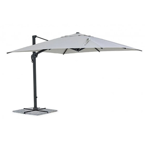 Bizzotto Parasol déporté Ines carré déporté 3 x 3 m gris clair