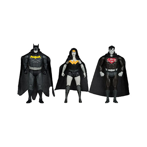 Mc Farlane DC Direct - Pack de 3 Figurines Super Powers Batman, Superman & Wonder Woman Black & White Accent Edition Gold Label 13 cm