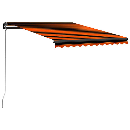 Maison Chic Auvent manuel rétractable,Store manuel de porte avec LED 300x250 cm Orange et marron -GKD97852