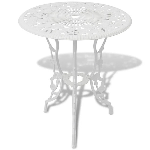 Maison Chic Jeu de bistro 3 pcs,Mobilier d'extérieur,table de bistro et chaises Aluminium coulé Blanc -GKD568815