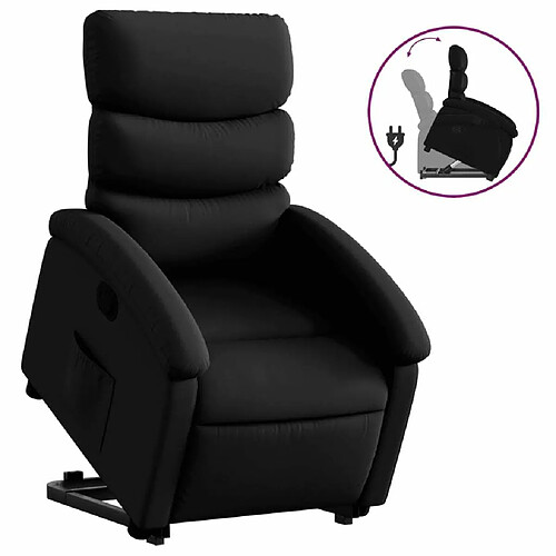 Maison Chic Fauteuil Relax pour salon, Fauteuil inclinable Noir Similicuir -GKD12638