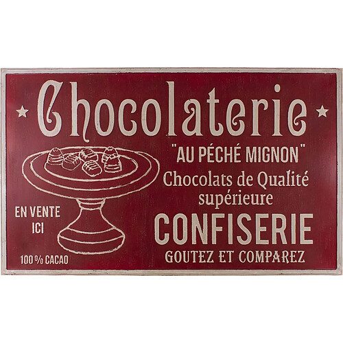 Antic Line Creations Plaque décorative en fer Commerce 122.5 x 74 cm Chocolaterie.