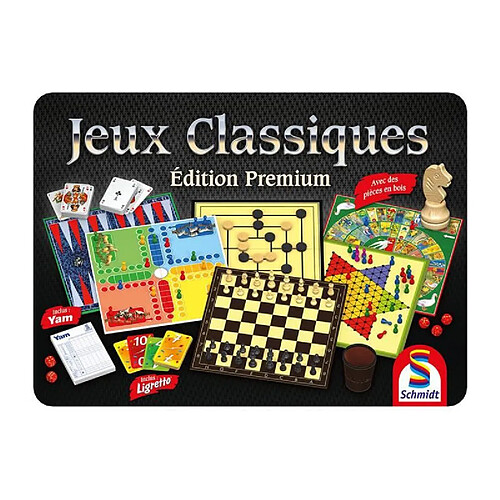 Coffret Jeux Classiques Édition Premium - Jeu de société - SCHMIDT SPIELE - Boîte Métal