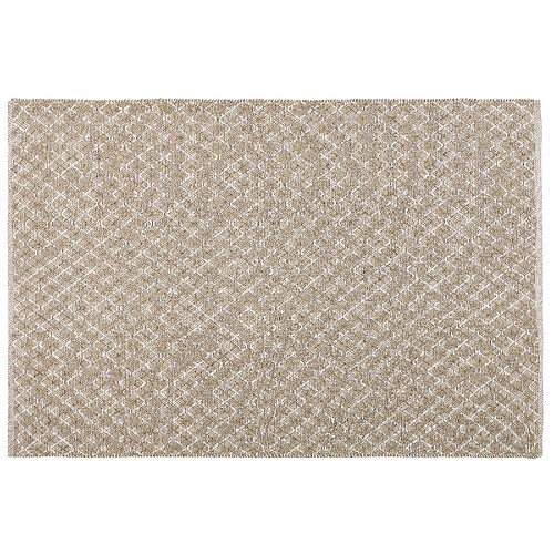 Beliani Tapis beige 140 x 200 cm motif à carreaux AKBEZ