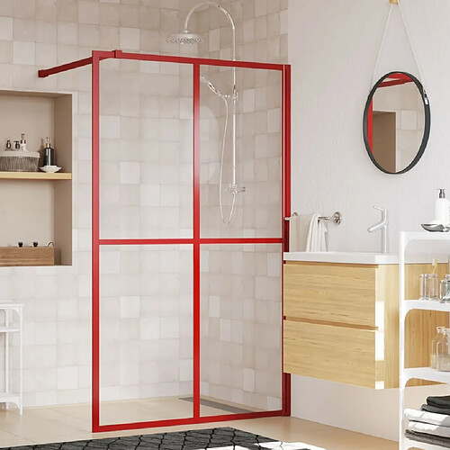 Maison Chic Paroi de douche | Écran de douche | Cloison de douche avec verre ESG transparent rouge 118x195 cm -GKD43717