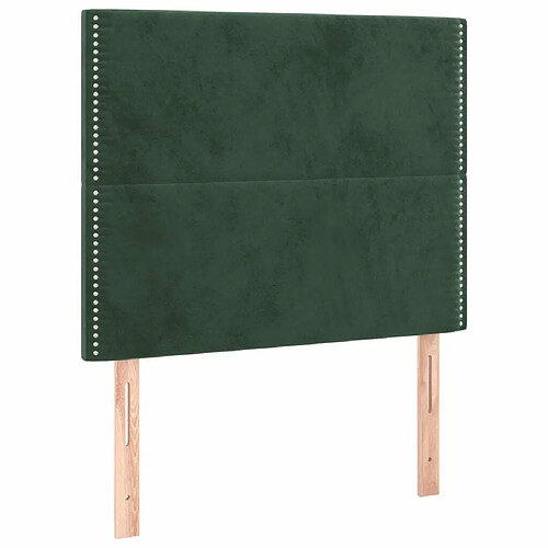 Maison Chic Lot de 2 Têtes de lit design pour chambre - Décoration de lit Vert foncé 80x5x78/88 cm Velours -MN77927