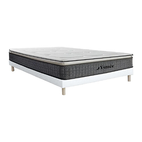 Vente-Unique Ensemble 140 x 190 cm sommier tapissier + matelas ressorts ensachés 7 zones et accueil latex ép.32cm - SEREM de YSMÉE