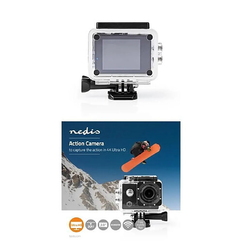 NEDIS Caméra sport 4K Type GOPRO 16 MPixel Support Étanche 30.0 m 90 min Wi-Fi pour: Android™ / IOS