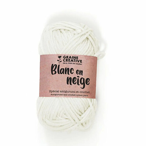 Graines Creatives Fil de coton spécial crochet et amigurumi 55 m - blanc