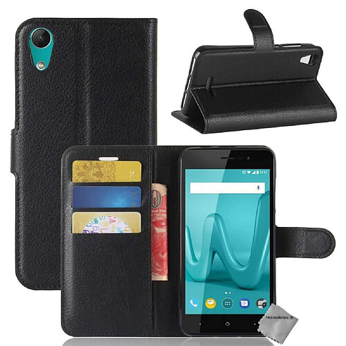 Htdmobiles Housse etui portefeuille pour Wiko Sunny 2 + film ecran - NOIR