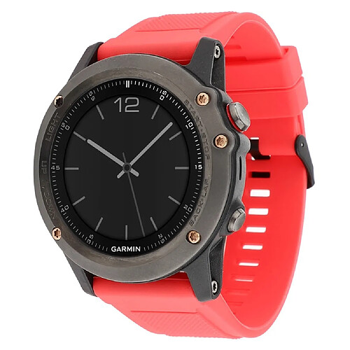 Bracelet en silicone 22mm souple avec boucle noire rouge pour votre Garmin Fenix 5/5 Plus