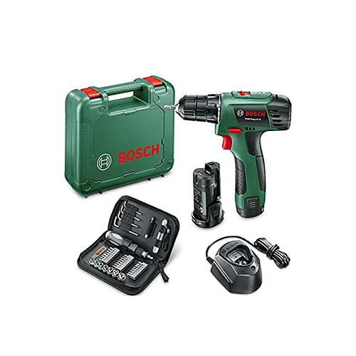 Perceuse Visseuse Bosch PSR EASY LI-2 (10.8V) batterie lithium 1.5 Ah + 38 Accessoires Mallette Bosch