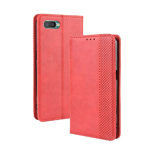 Wewoo Housse Coque Pour Oppo Reno Une affaire de boucle magnétique rétro Crazy Horse Texture horizontale étui en cuir avec support et fentes cartes et cadre photo rouge