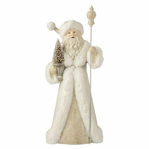 Paris Prix Statuette Déco Père Noël 57cm Blanc & Champagne