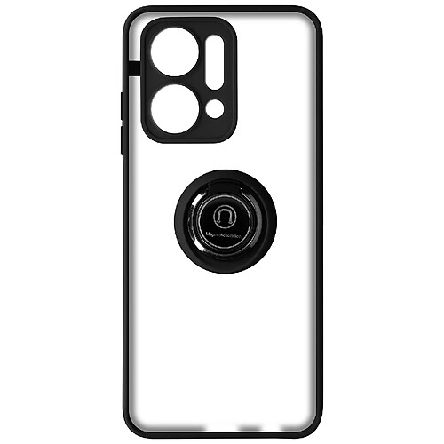 Avizar Coque pour Honor X7a bi-matière bague métallique support Vidéo Noir