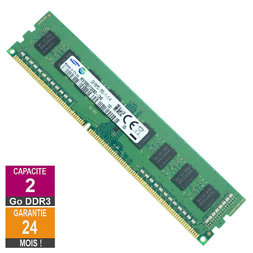 Barrette Mémoire 2Go RAM DDR3 Samsung M378B5773SB0-CK0 DIMM PC3-12800U · Reconditionné