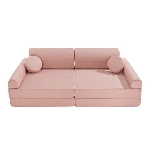 MEOWBABY Canapé pour Enfants, Sofa Velours, Rosa