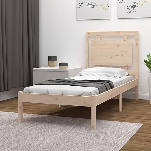 vidaXL Cadre de lit sans matelas 100x200 cm bois massif