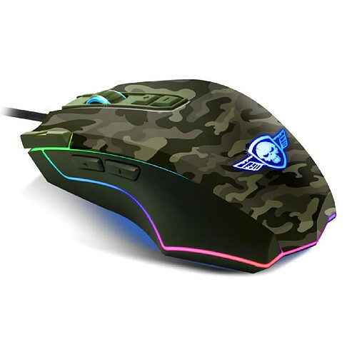 Spirit of Gamer Souris PRO Gaming RGB M50 Optique Haute Définition 4000dpi 8 BOUTONS ARMY EDITION