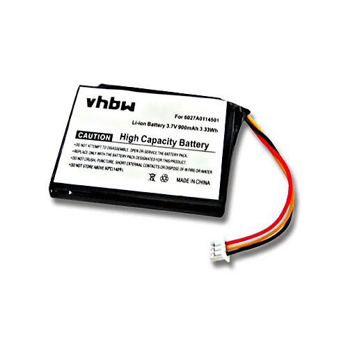 vhbw batterie remplacement pour TomTom 6027A0114501, KL1 pour système de navigation GPS (900mAh, 3,7V, Li-ion)