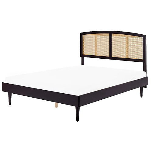 Beliani Lit double 160 x 200 cm en bois noir VARZY