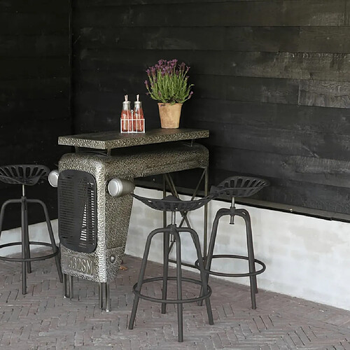 Esschert Design Chaise de tracteur de bar Gris