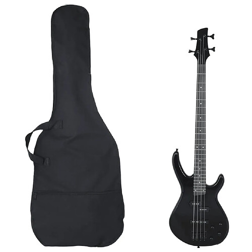 vidaXL Guitare basse électrique pour débutants avec sac noir 4/4 46"