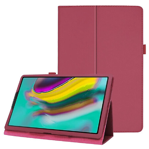 Etui en PU texture litchi avec support rose pour Samsung Galaxy Tab A 10.1 (2019) SM-T515