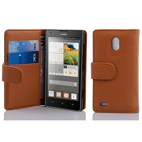 Cadorabo Coque Huawei ASCEND G700 Etui en Brun