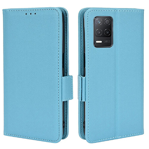 Etui en PU texture litchi avec support, bleu clair pour votre Realme 8 5G/V13 5G/Narzo 30 5G