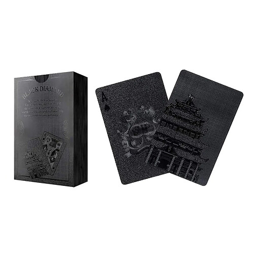 Cartes à Jouer En Plastique Noir Imperméable Créatif Jeux De Cartes Poker 87x57mm Style 2