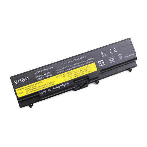 vhbw Batterie compatible avec Lenovo ThinkPad W510, W510 4389, W520 ordinateur portable Notebook (4400mAh, 11,1V, Li-ion)