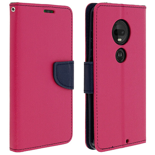 Avizar Housse Motorola Moto G7 / G7 Plus Fonction Stand Fancy Style fuschia