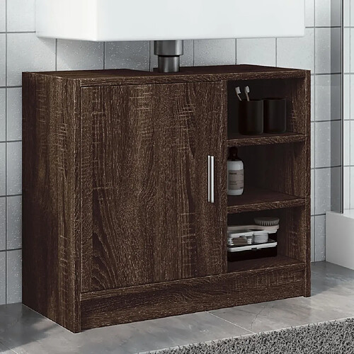 vidaXL Armoire d'évier chêne marron 63x29x55 cm bois d'ingénierie